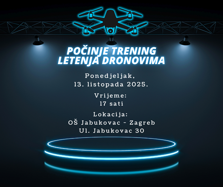Dronovi sletjeli u OŠ Jabukovac-Zagreb – počinju treninzi za učenike! Dronovi sletjeli u OŠ Jabukovac-Zagreb – počinju treninzi za učenike!